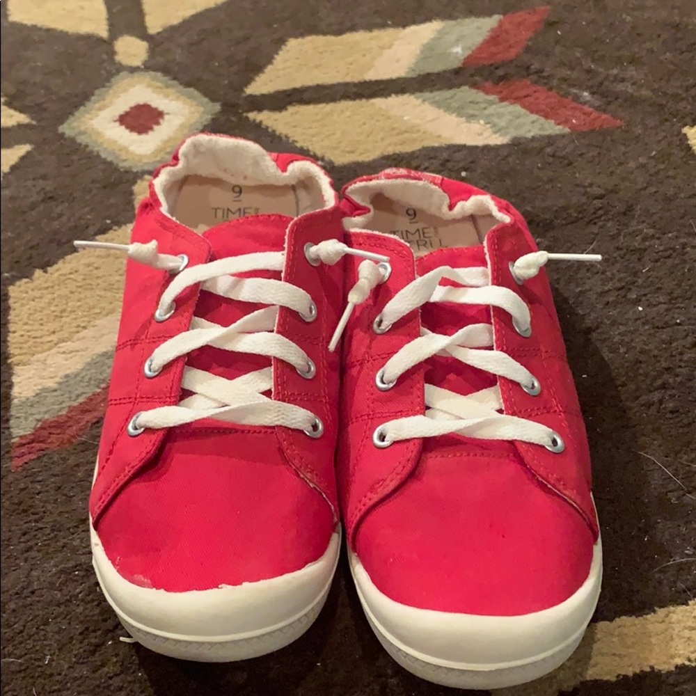 Red sneakers